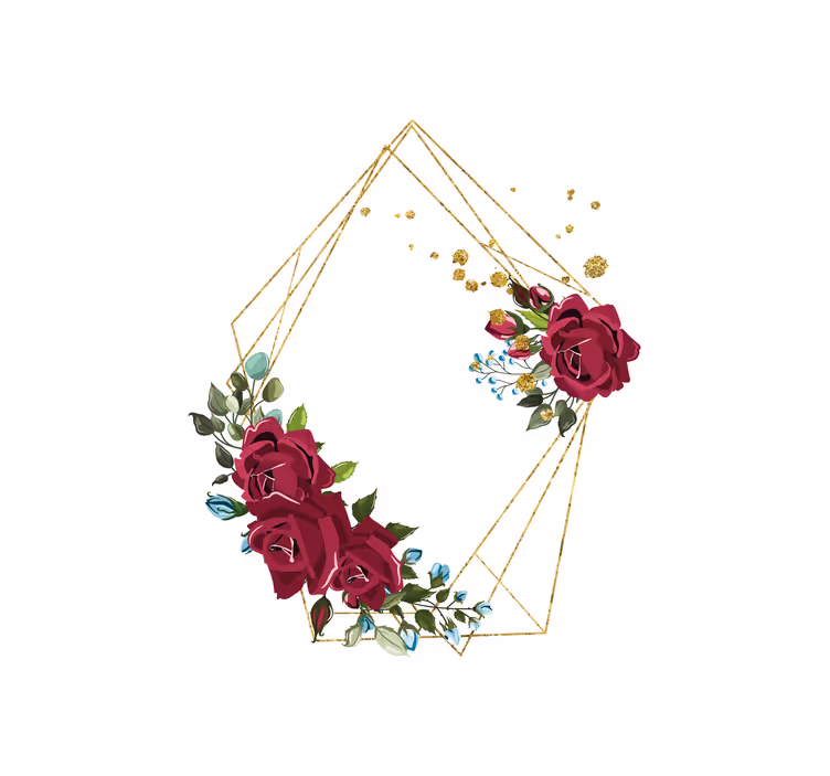 Toile fenêtre élégante composition florale de roses - TenStickers