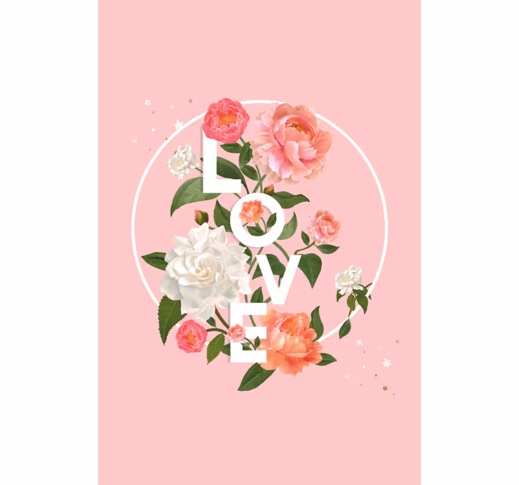 Toile fenêtre romantique j'aime le design floral - TenStickers