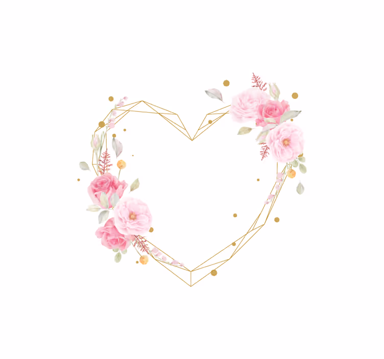 Toile fenêtre fleur arrangement de coeur - TenStickers