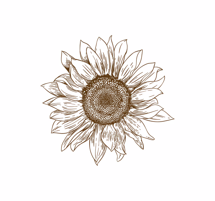 Toile fenêtre fleurs et plantes motif tournesol - TenStickers