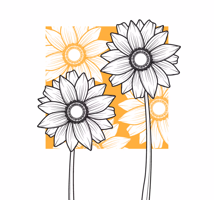 Toile fenêtre fleurs et plantes motif fleuri luxuriant - TenStickers