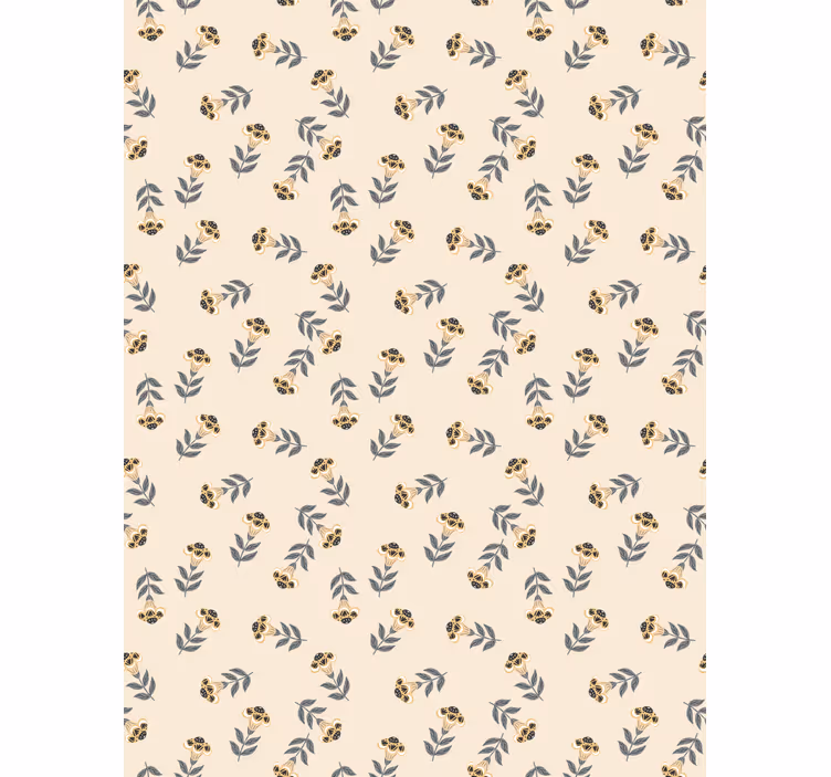 Toile fenêtre fleurs et plantes motif minimaliste beige - TenStickers