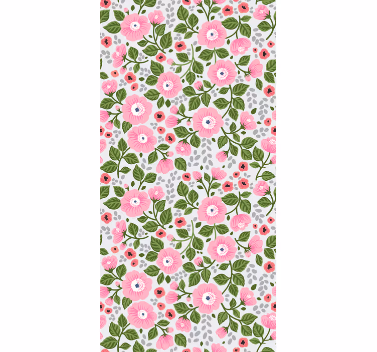 Toile fenêtre fleurs et plantes jardin en fleurs roses - TenStickers