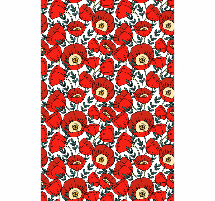 Toile fenêtre fleurs et plantes motif de chiots rouges - TenStickers