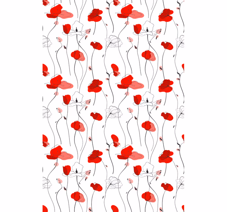 Stores fleurs Dessin de coquelicots - TenStickers