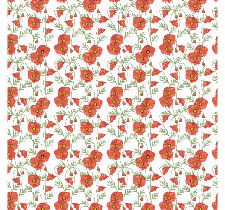 Toile fenêtre fleur motif coquelicot rouge - TenStickers