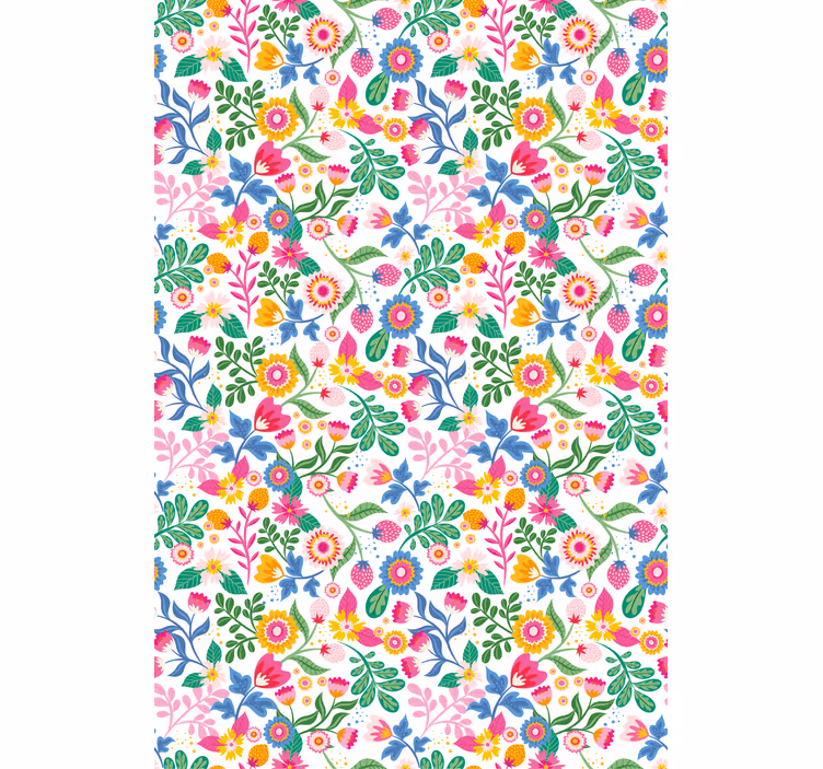 Toile fenêtre fleurs et plantes motif botanique vibrant - TenStickers
