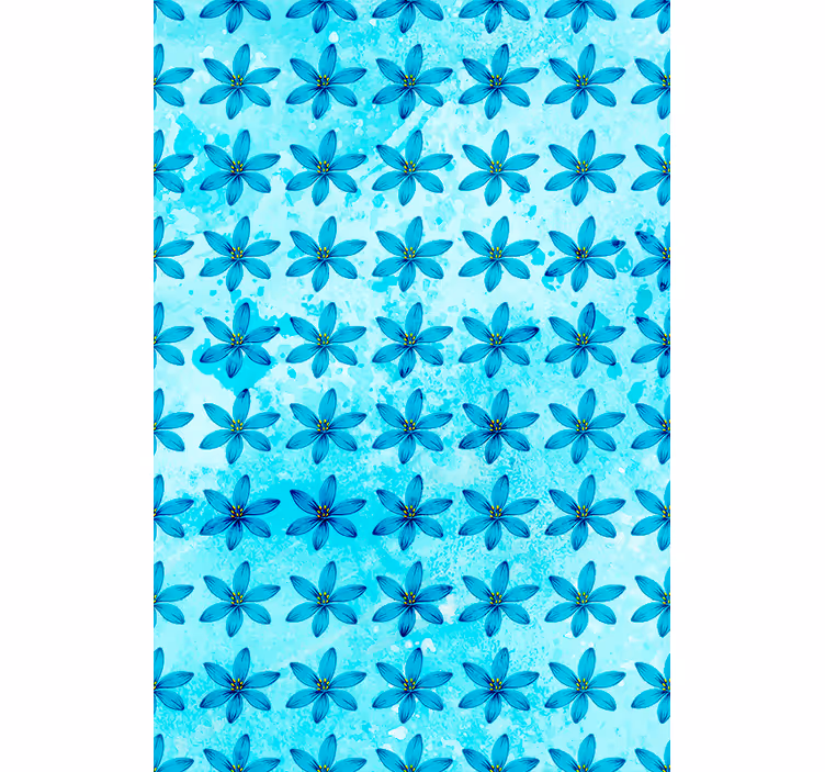 Toile fenêtre fleurs et plantes belles fleurs bleues - TenStickers