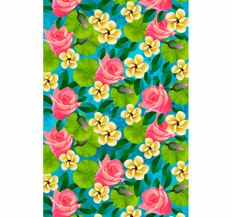 Toile fenêtre fleurs et plantes épanouies - TenStickers