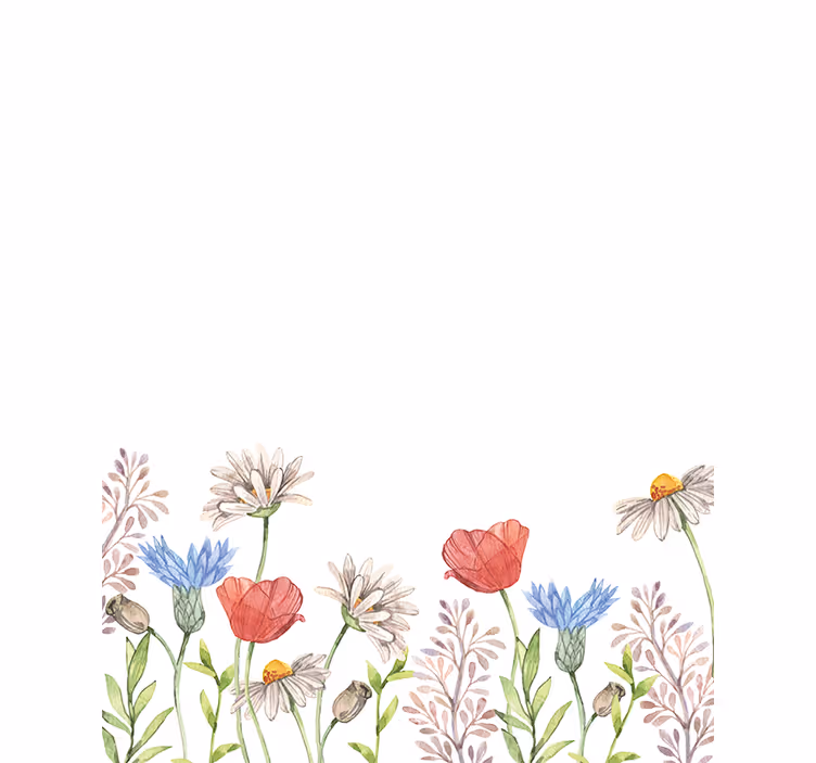 Toile fenêtre fleurs et plantes design prairie florale - TenStickers