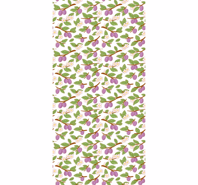Toile fenêtre fruits et légumes motif de fleur de prunier - TenStickers