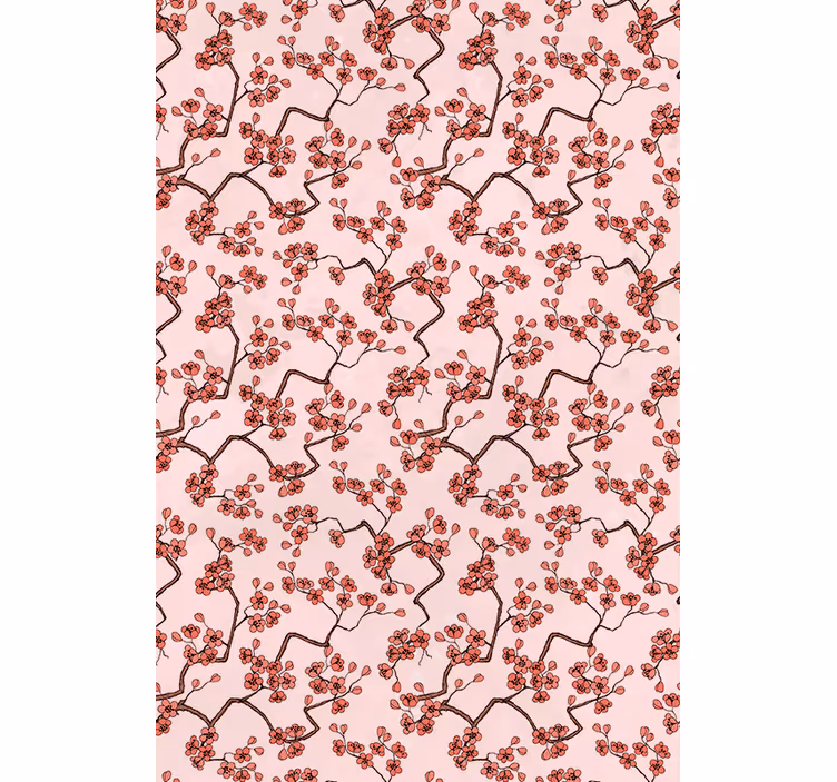 Toile fenêtre fleurs et plantes branches de cerisier - TenStickers