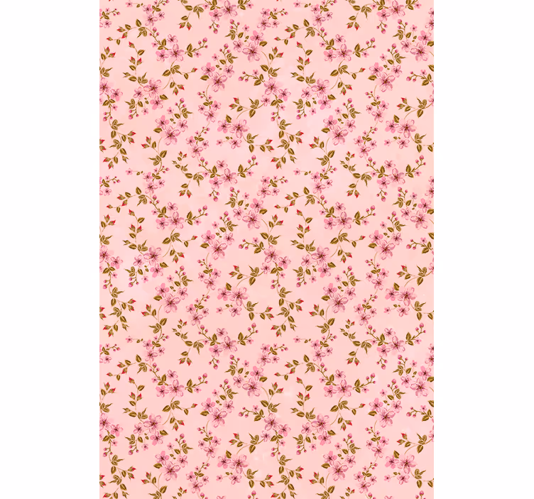 Toile fenêtre fleurs et plantes motif rose élégant - TenStickers