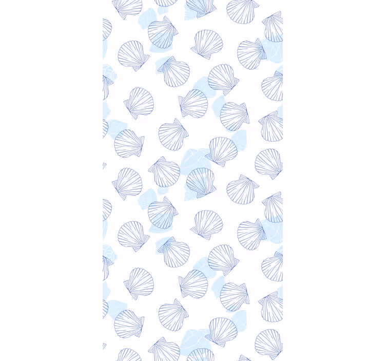 Toile fenêtre animal motif coquillage bleu - TenStickers