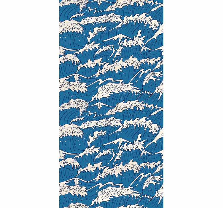 Toile fenêtre motif de vague marine - TenStickers