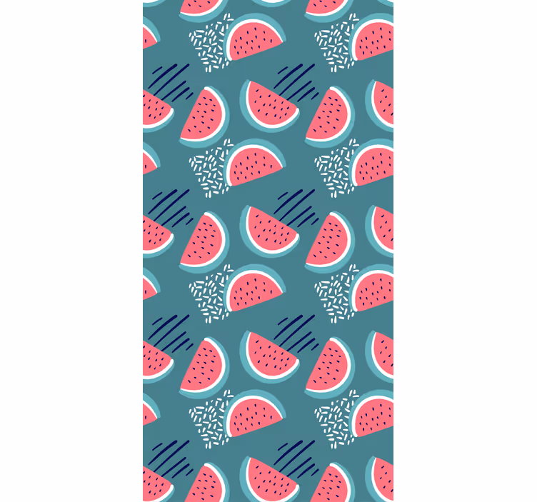 Toile fenêtre fruits et légumes motif tranche de pastèque - TenStickers