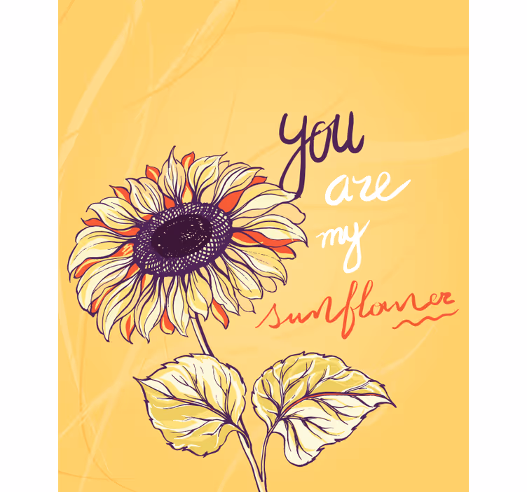 Toile fenêtre fleurs et plantes tu es mon tournesol - TenStickers