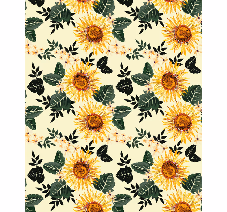 Toile fenêtre fleurs et plantes thème floral du tournesol - TenStickers