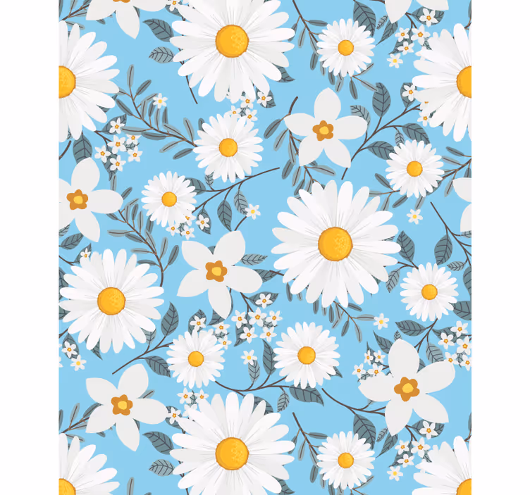 Toile fenêtre fleurs et plantes marguerites éclatantes - TenStickers
