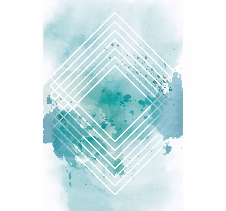 Toile fenêtre moderne motif géométrique à l'aquarelle - TenStickers