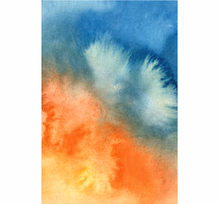 Stores pour couples Aquarelle abstraite bleu orange - TenStickers