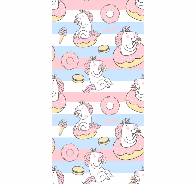 Toile fenêtre amusant délices de desserts de licorne - TenStickers