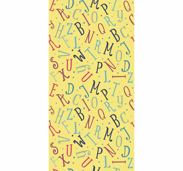 Toile fenêtre avec phrase lettres de l'alphabet colorées - TenStickers