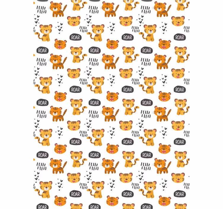 Toile fenêtre chambre enfant bébés tigres rugissants - TenStickers