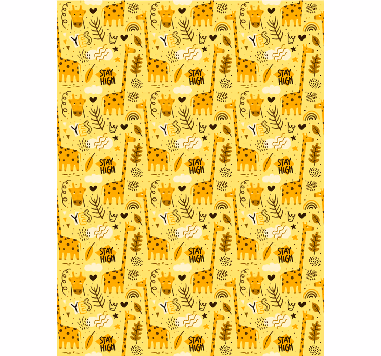 Toile fenêtre chambre enfant animaux de la jungle jaune - TenStickers