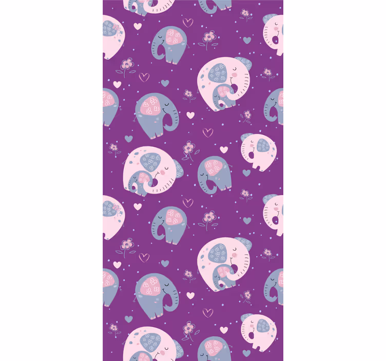 Toile fenêtre animaux joli motif d'éléphant - TenStickers