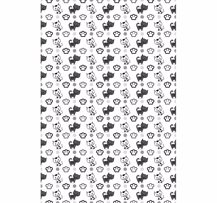 Toile fenêtre animaux chats gris et blancs - TenStickers