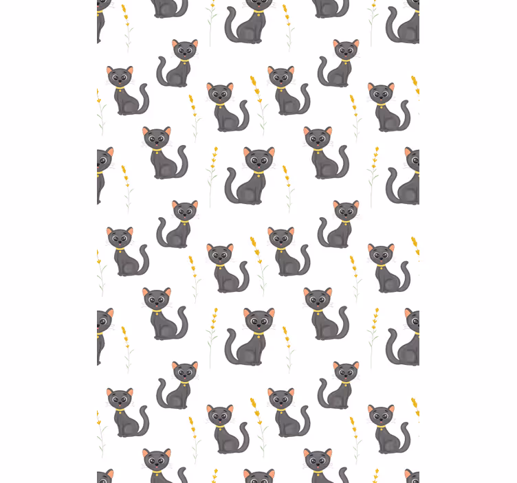 Toile fenêtre animaux motif de chats noirs - TenStickers