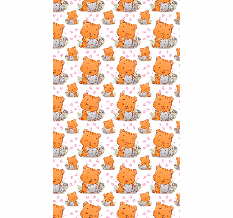 Toile fenêtre chambre enfant modèles de bébé chat - TenStickers