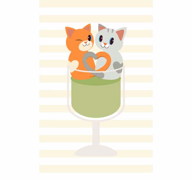 Toile fenêtre animaux compagnons félins mignons - TenStickers