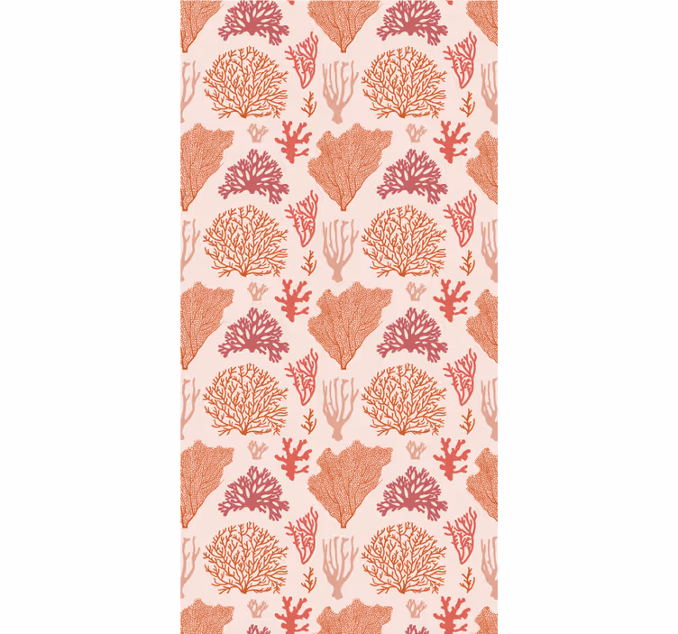 Toile fenêtre fleurs et plantes motif botanique corail - TenStickers