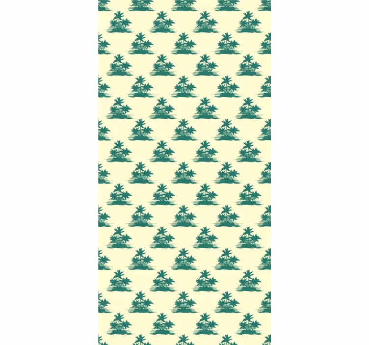 Toile fenêtre arbre silhouettes de palmiers tropicaux - TenStickers
