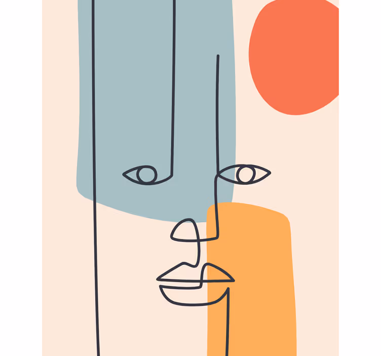 Stores avec des dessins Visage dessiné artistique - TenStickers