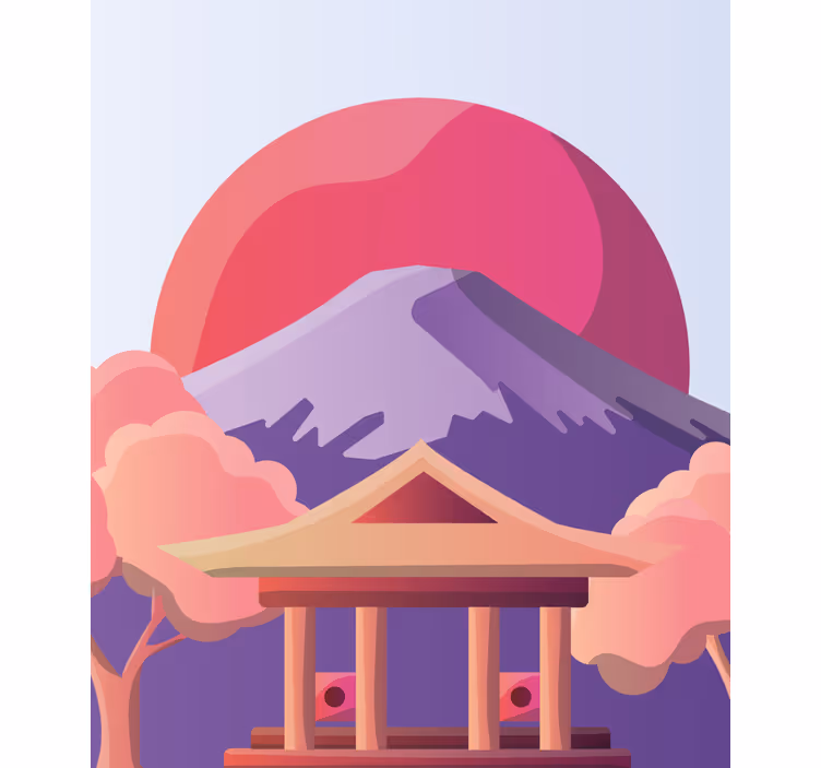 Toile fenêtre scène de paysage de montagne - TenStickers