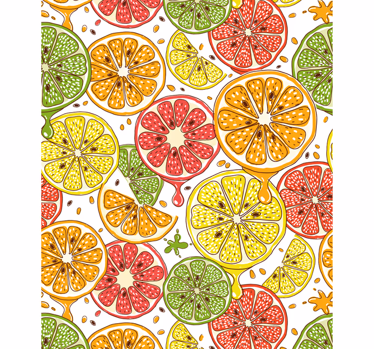 Stores avec des dessins Illustrations d'agrumes multicolores - TenStickers