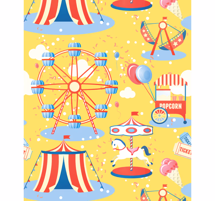 Toile fenêtre amusant manège de carnaval - TenStickers