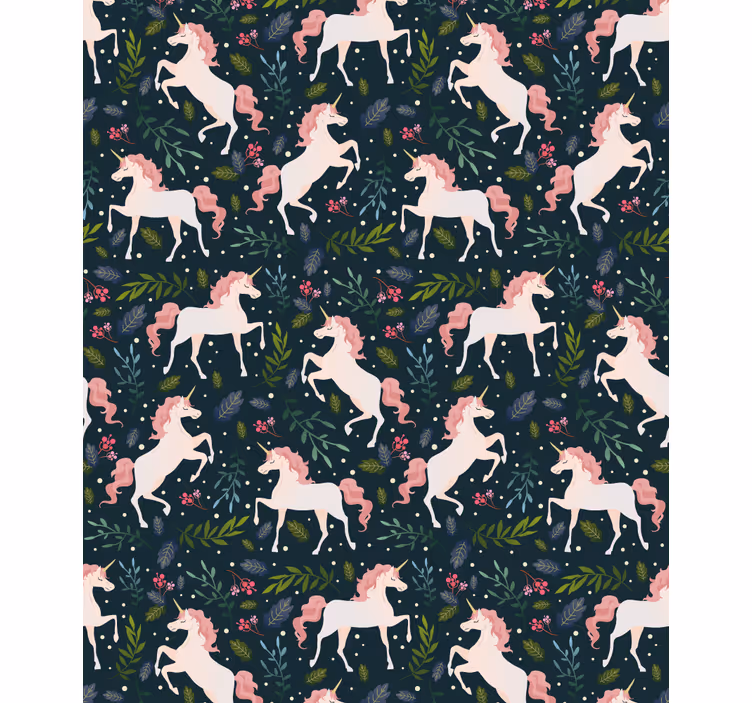 Toile fenêtre chambre enfant motif de licorne réaliste - TenStickers