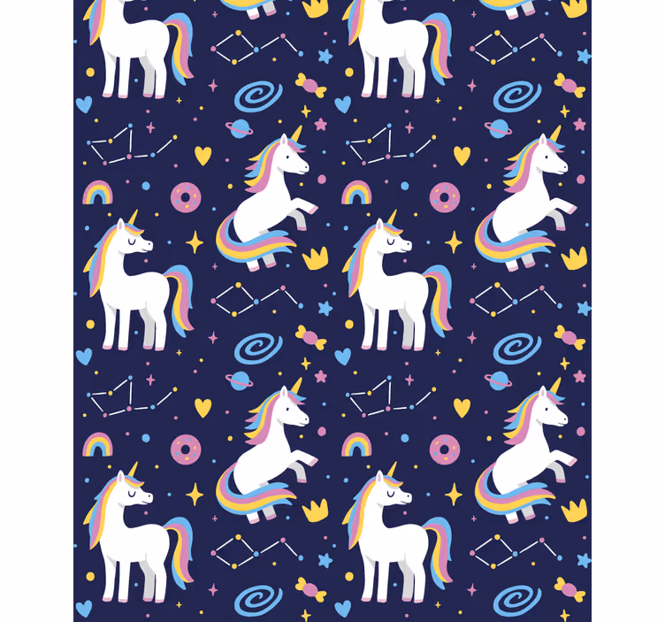 Toile fenêtre thème fantastique de licorne - TenStickers