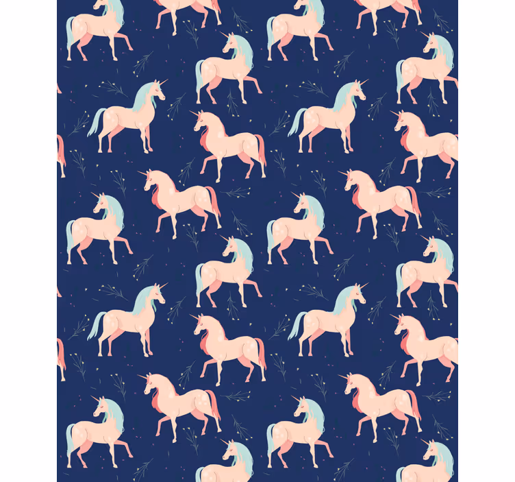 Toile fenêtre animaux motif de licornes enchantées - TenStickers