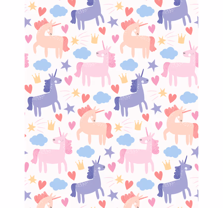 Stores enfants Licorne avec coeurs et étoiles - TenStickers