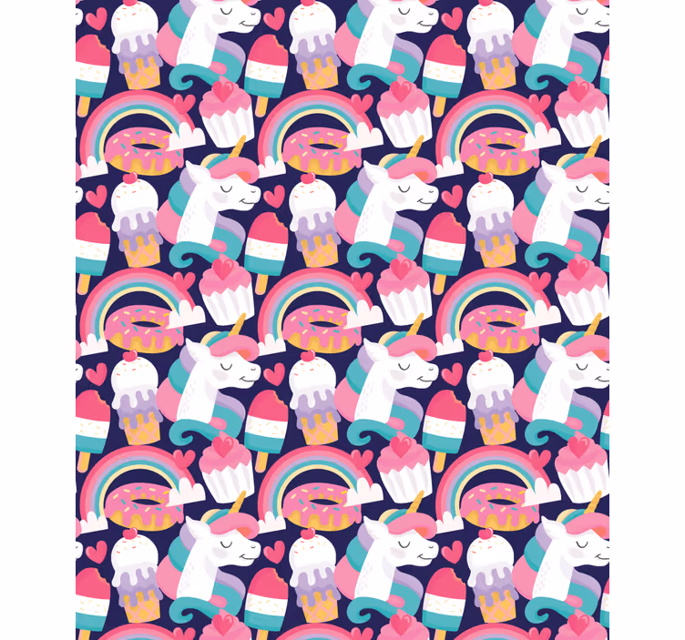Stores enfants Licorne avec glace et arc-en-ciel - TenStickers