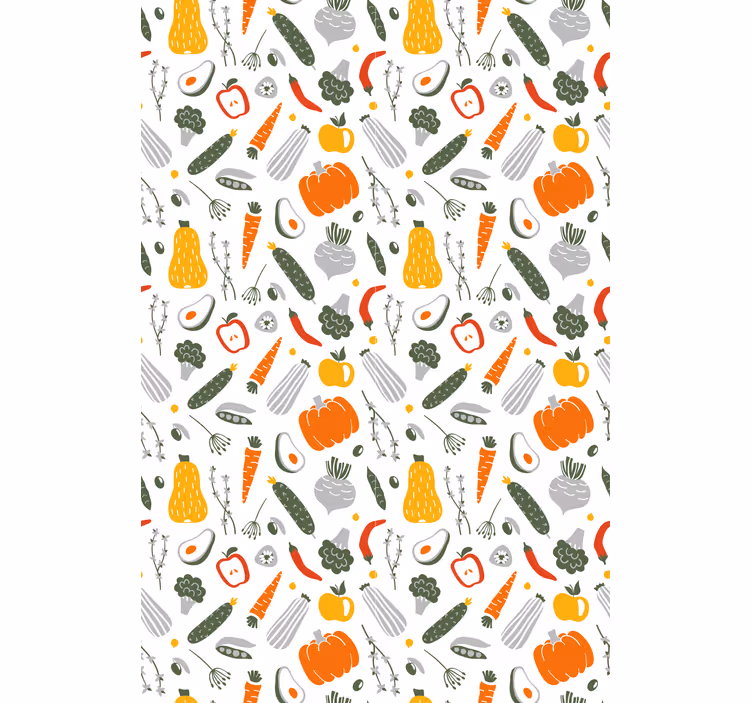 Toile fenêtre fruits et légumes motif coloré et vibrant - TenStickers