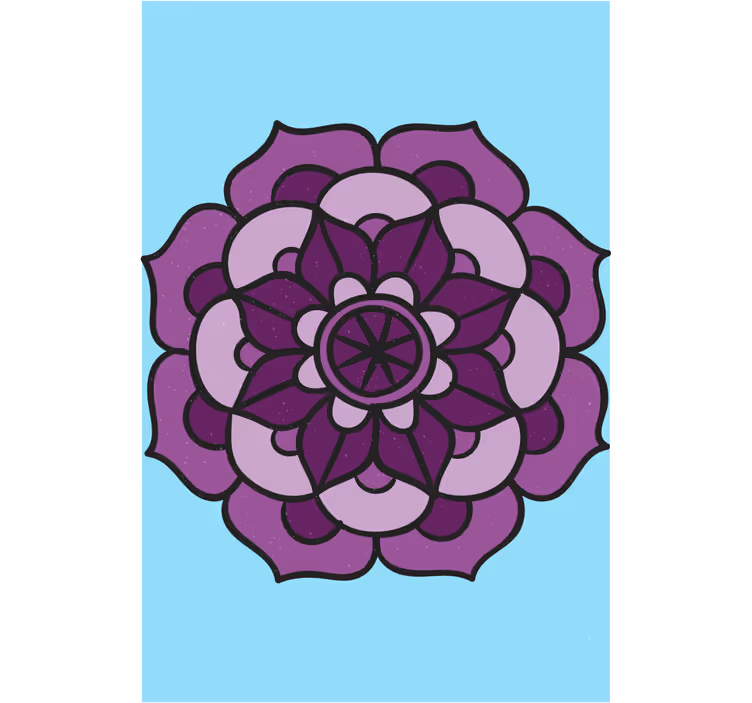 Toile fenêtre fleur fleur violette complexe - TenStickers