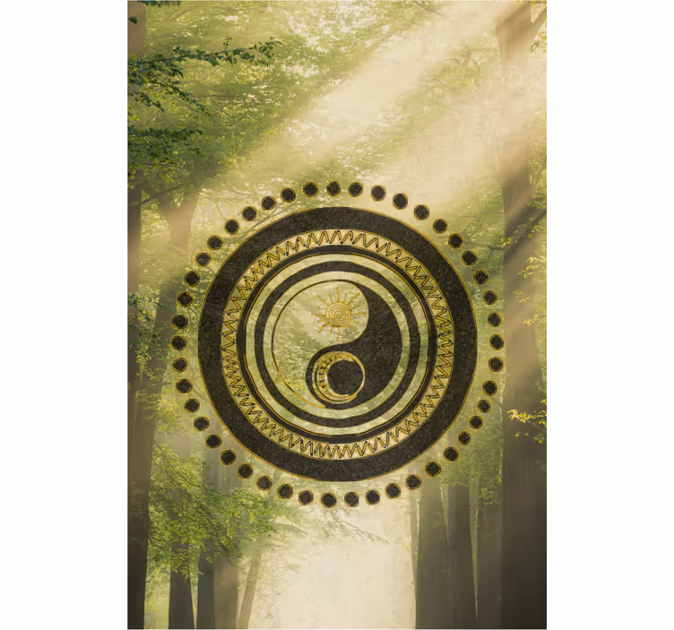 Toile fenêtre zen cercle yin yang - TenStickers