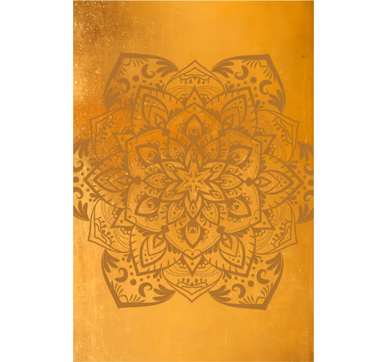Toile fenêtre zen mandala spirituel doré - TenStickers