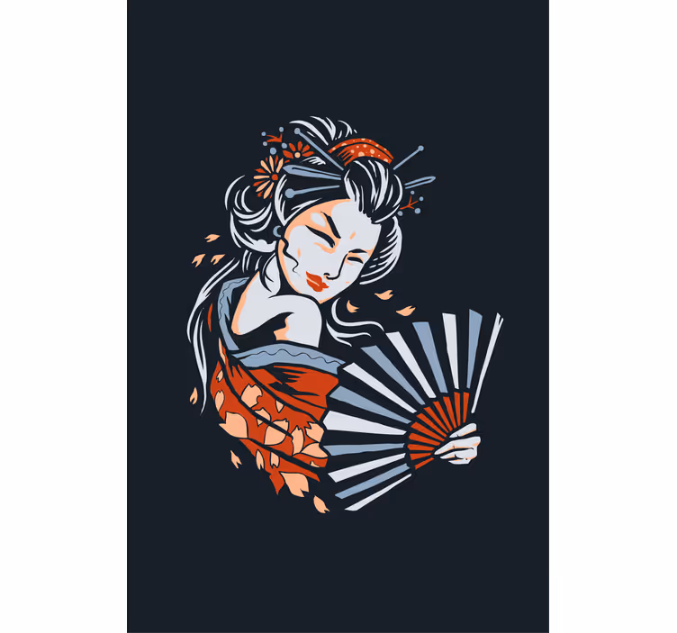 Toile fenêtre original danse gracieuse de l'éventail - TenStickers